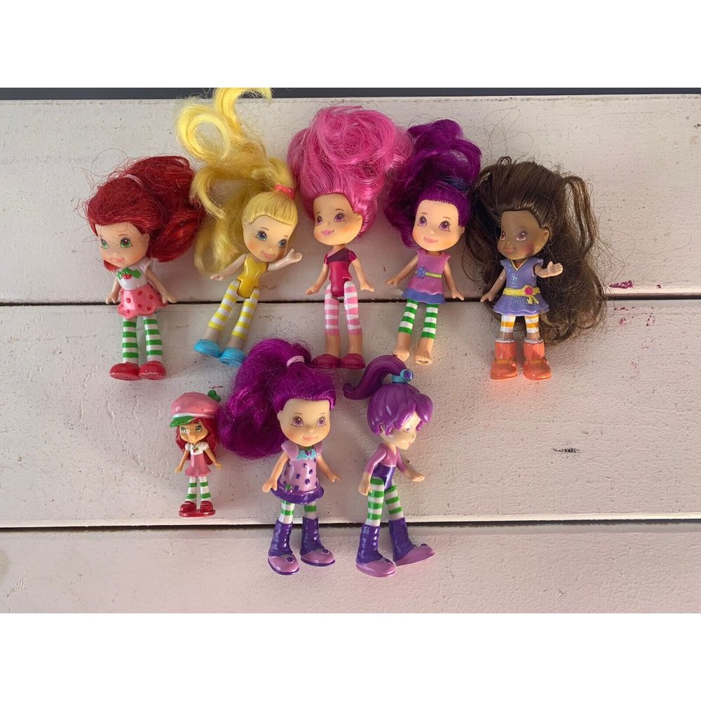 Strawberry Shortcake Mini Dolls Set Of 8 Lemon Orange Raspberry & More 2008